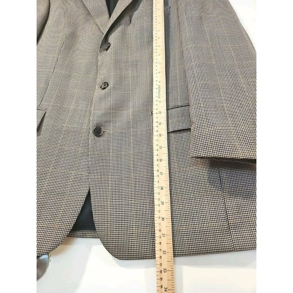 Nautica Neptune Sport Jacket/Blazer Men's 42R Beige Blue Houndstooth Wool Canada - Picture 4 of 14